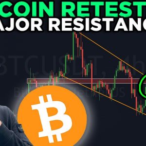 BITCOIN RETESTING MAJOR RESISTANCE RIGHT NOW!!!!! IMPORTANT LEVELS TO WATCH!!!